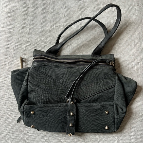 Botkier Trigger Suede Black Textured Handbag - Picture 3 of 6